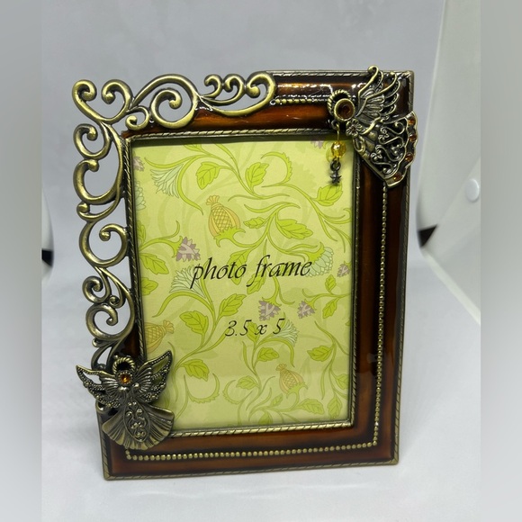 Ornate Brown and Gold Photo Frame with Angel Accents - Picture 4 of 6